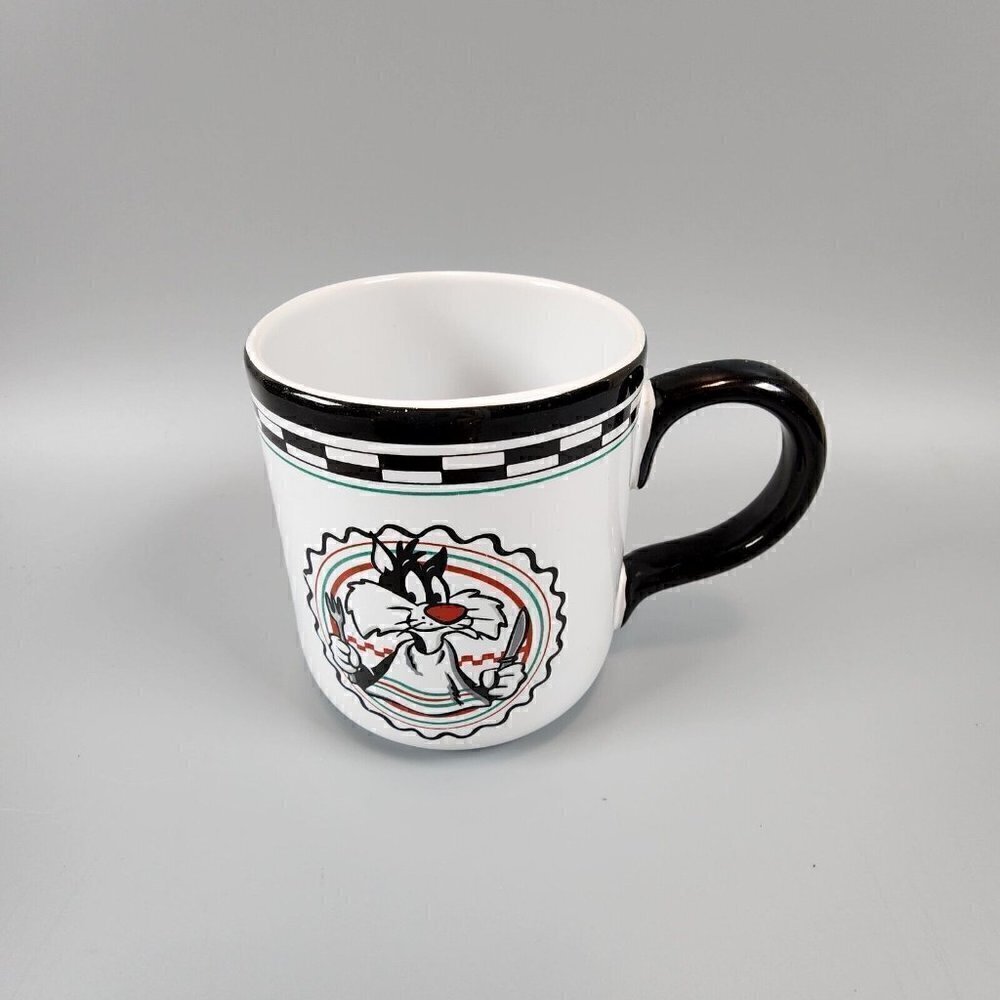 Vintage 1992 Sylvester The Cat Ceramic Coffee Cup Mug Warner Bros Looney Toons